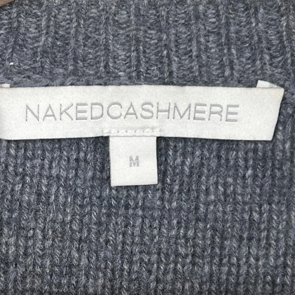 NakedCashmere Grey‎ 100% Cashmere Striped Crewneck Sweater N20171 Mens Medium